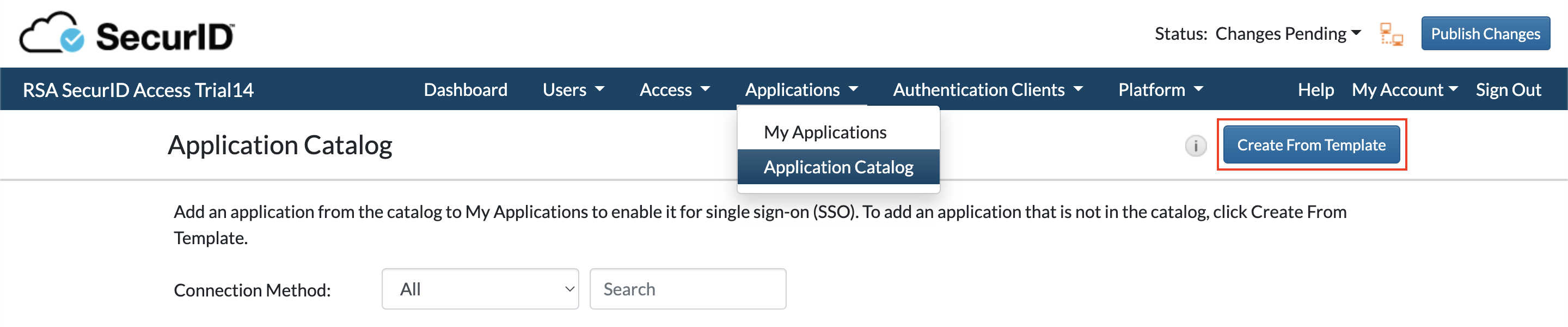 Go to Application Catalog